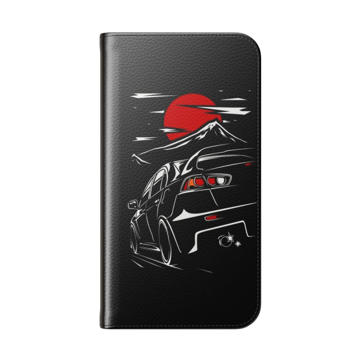 Mitsubishi Lancer Evo X-inspired phone case with racing design - Folded Back