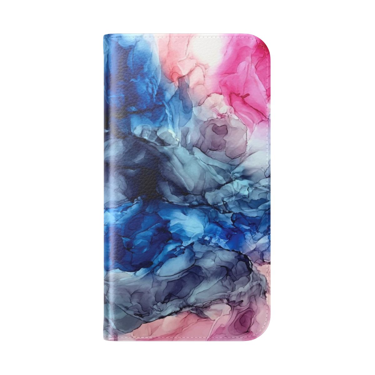 Vibrant and flowing abstract fluid art painting on a phone case - Folded Back