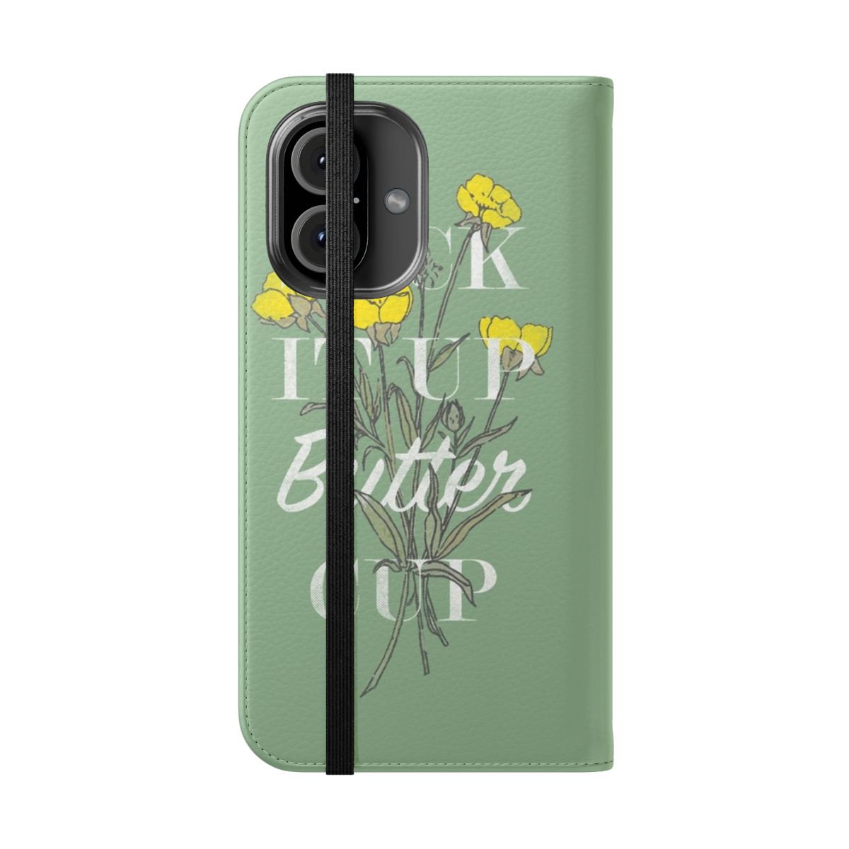 Mint green phone case with a vintage floral design, perfect for showcasing Southern charm. - Folded Front