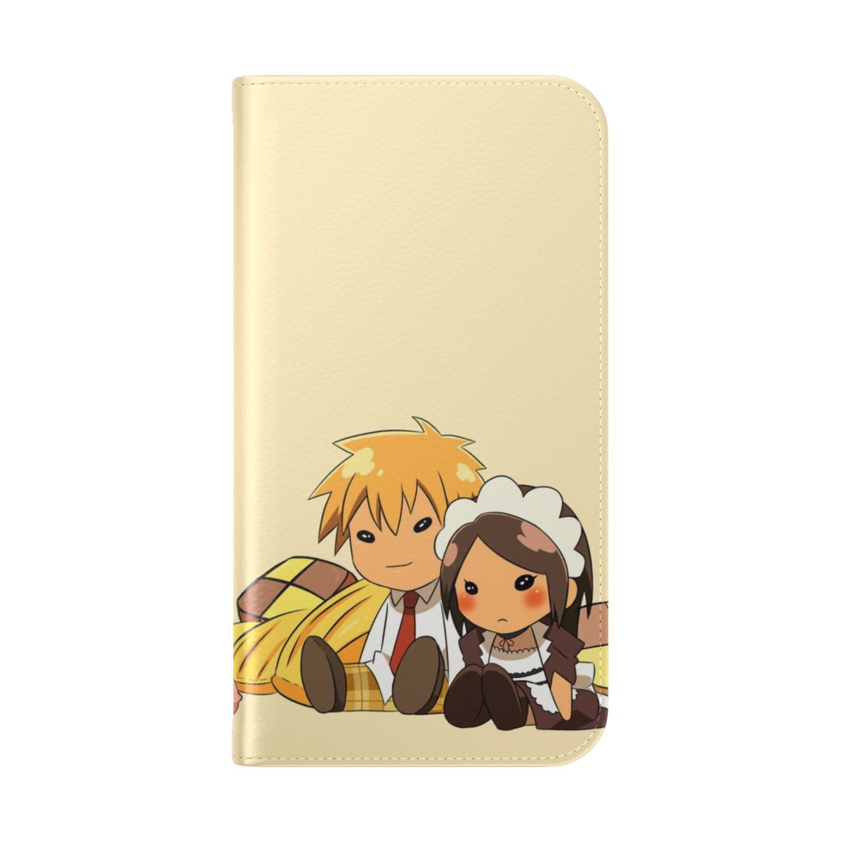 Flip phone case featuring cute chibi characters from the anime and manga series Kaichou wa Maid-sama! - Folded Back