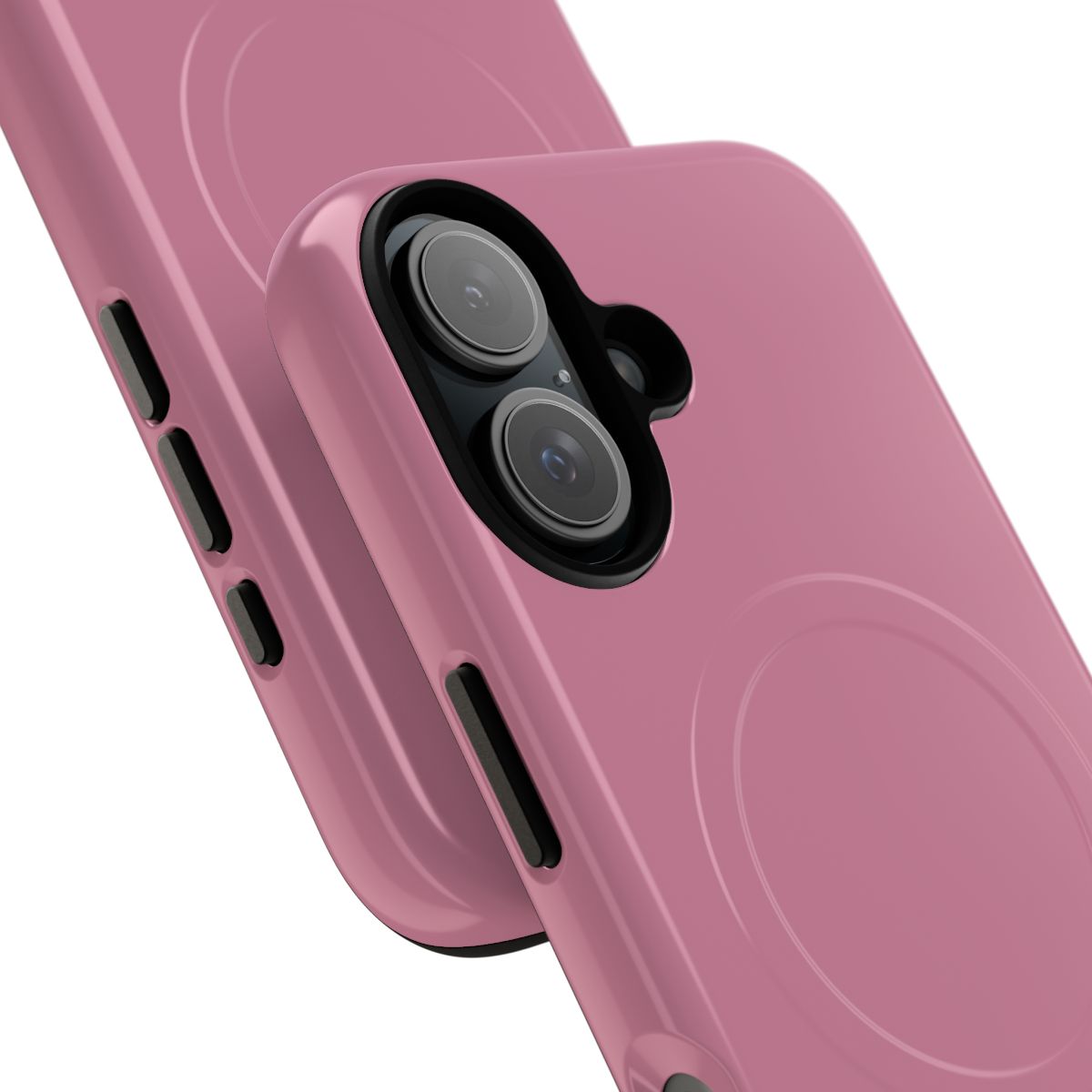 Pantone-inspired phone case in a vibrant pink "Wild Rose" color - Detail