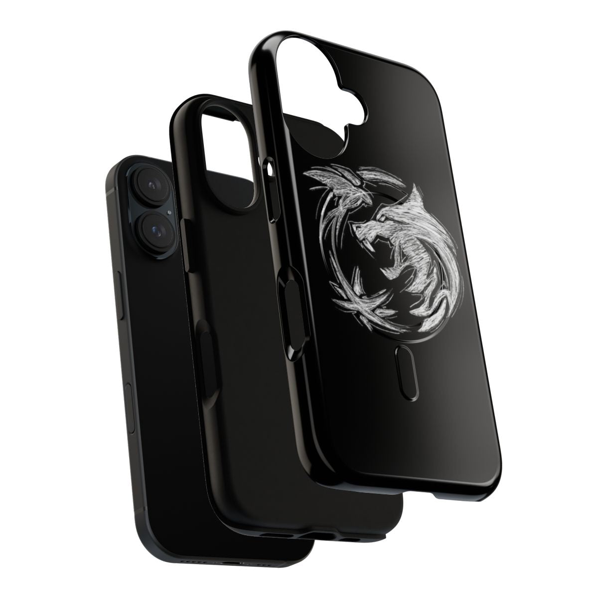 Witcher symbol design on a durable magnetic phone case - Layers