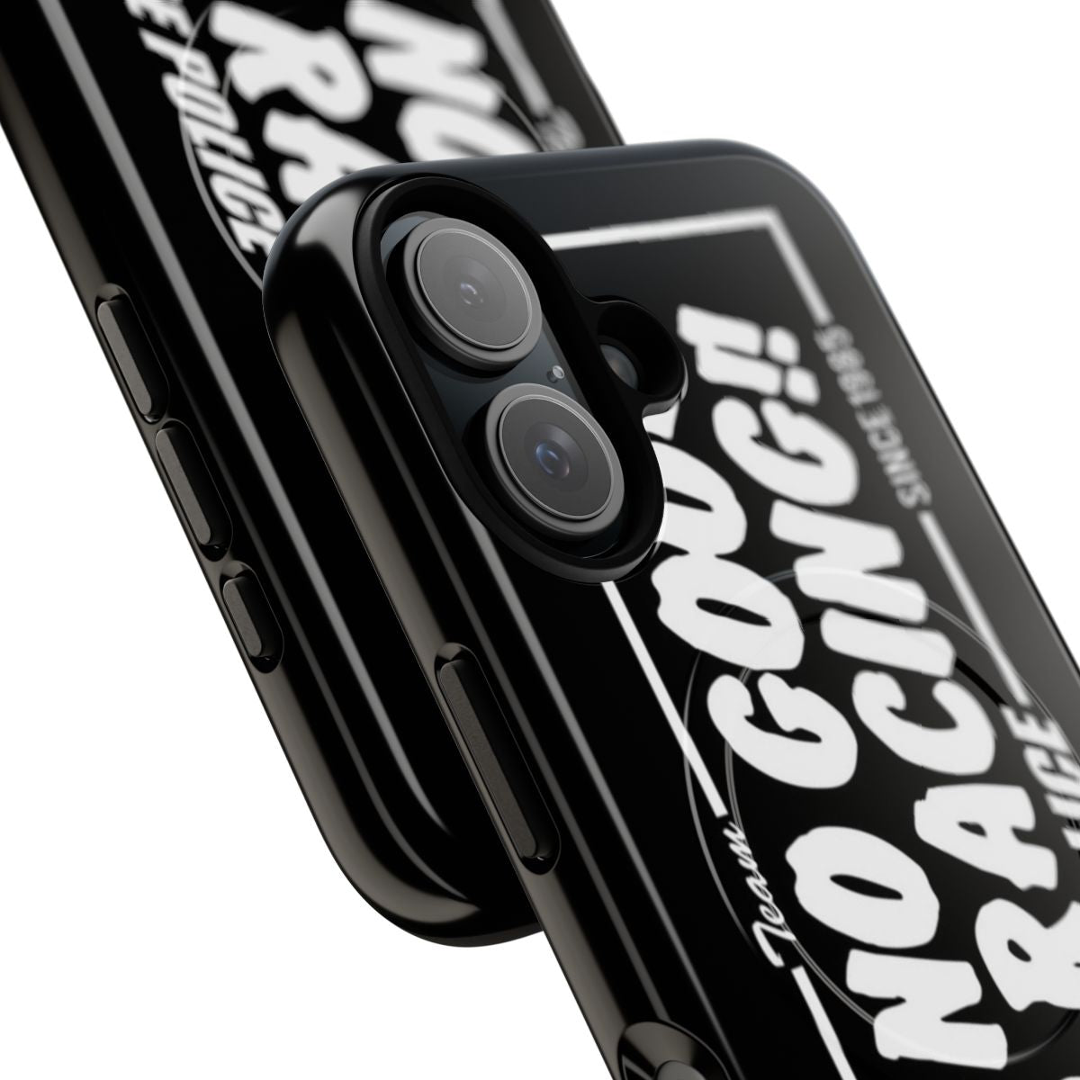 Magnetic tough phone case with racing-inspired design, including JDM, stickerbomb, and performance car graphics - Detail