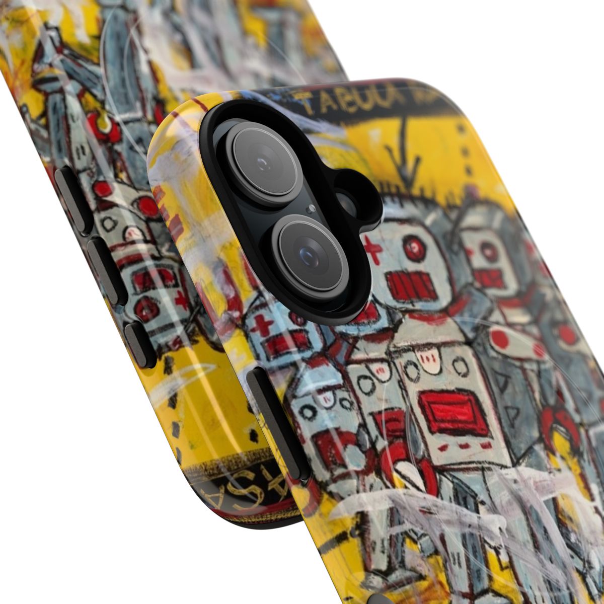 Magnetic tough phone case with abstract and futuristic artwork design - Detail