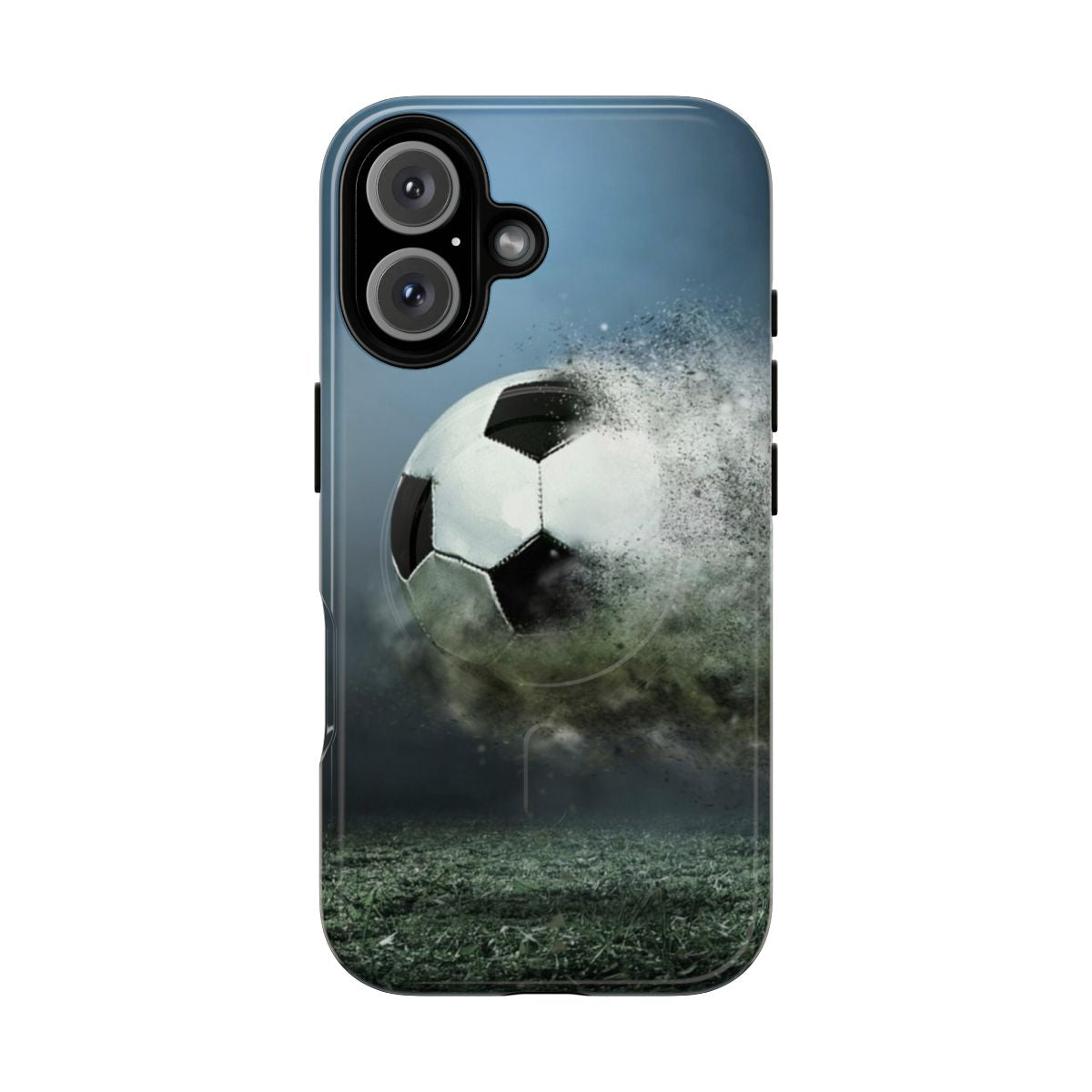 Stylish soccer-themed magnetic tough phone case for iPhone and Galaxy devices