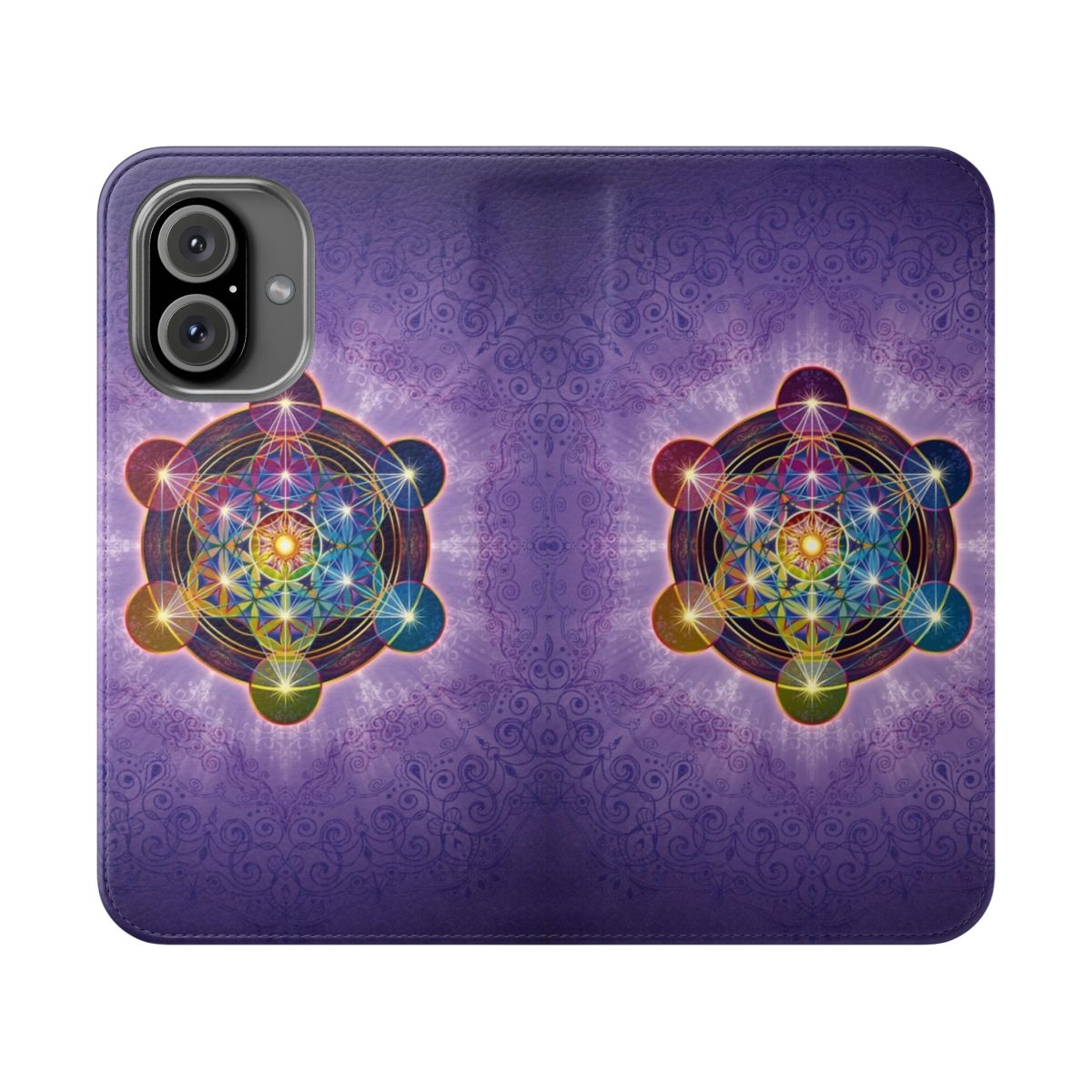 Metatron's Cube Merkabah sacred geometry inspired flip phone case