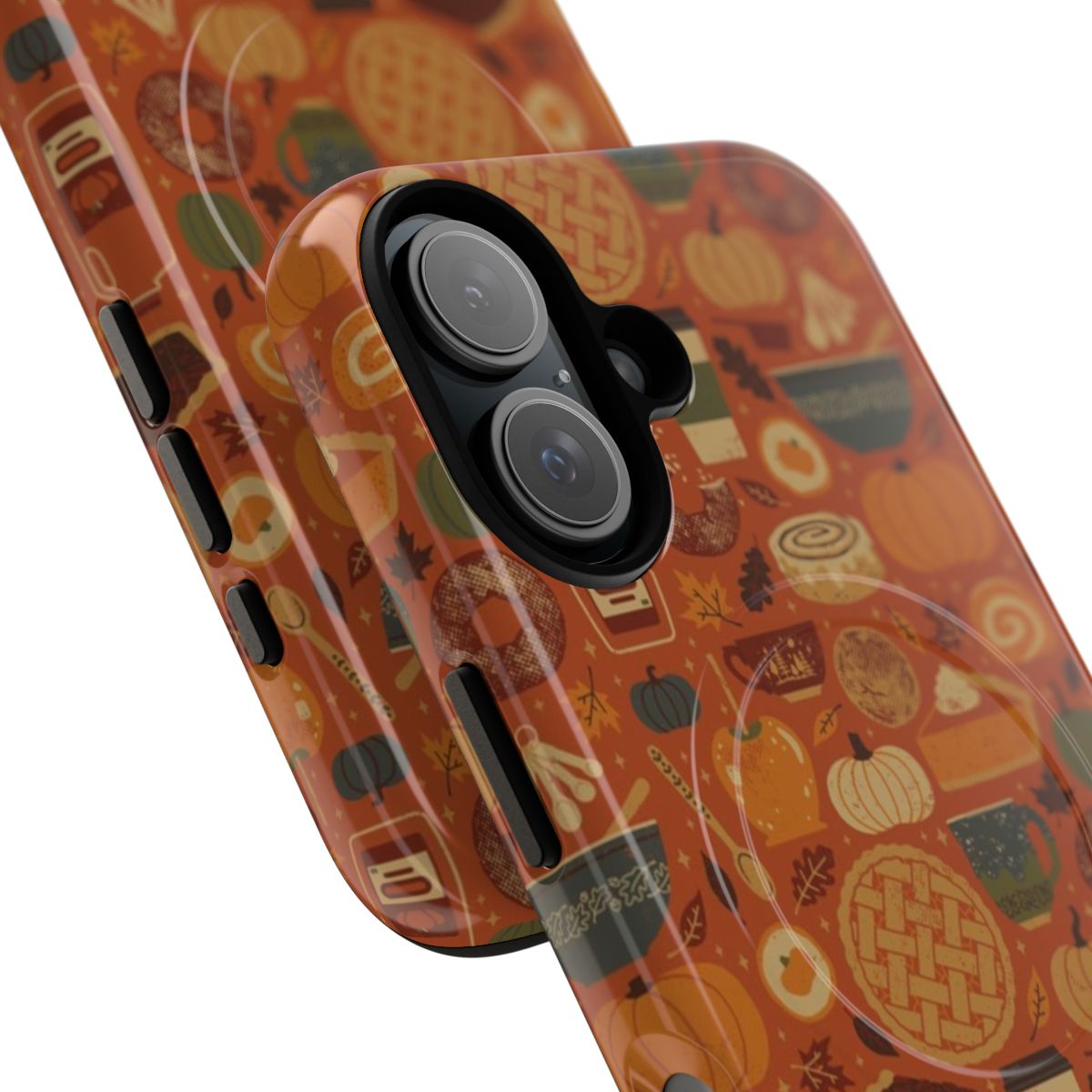 Pumpkin spice-themed phone case with a magnetic tough design - Detail