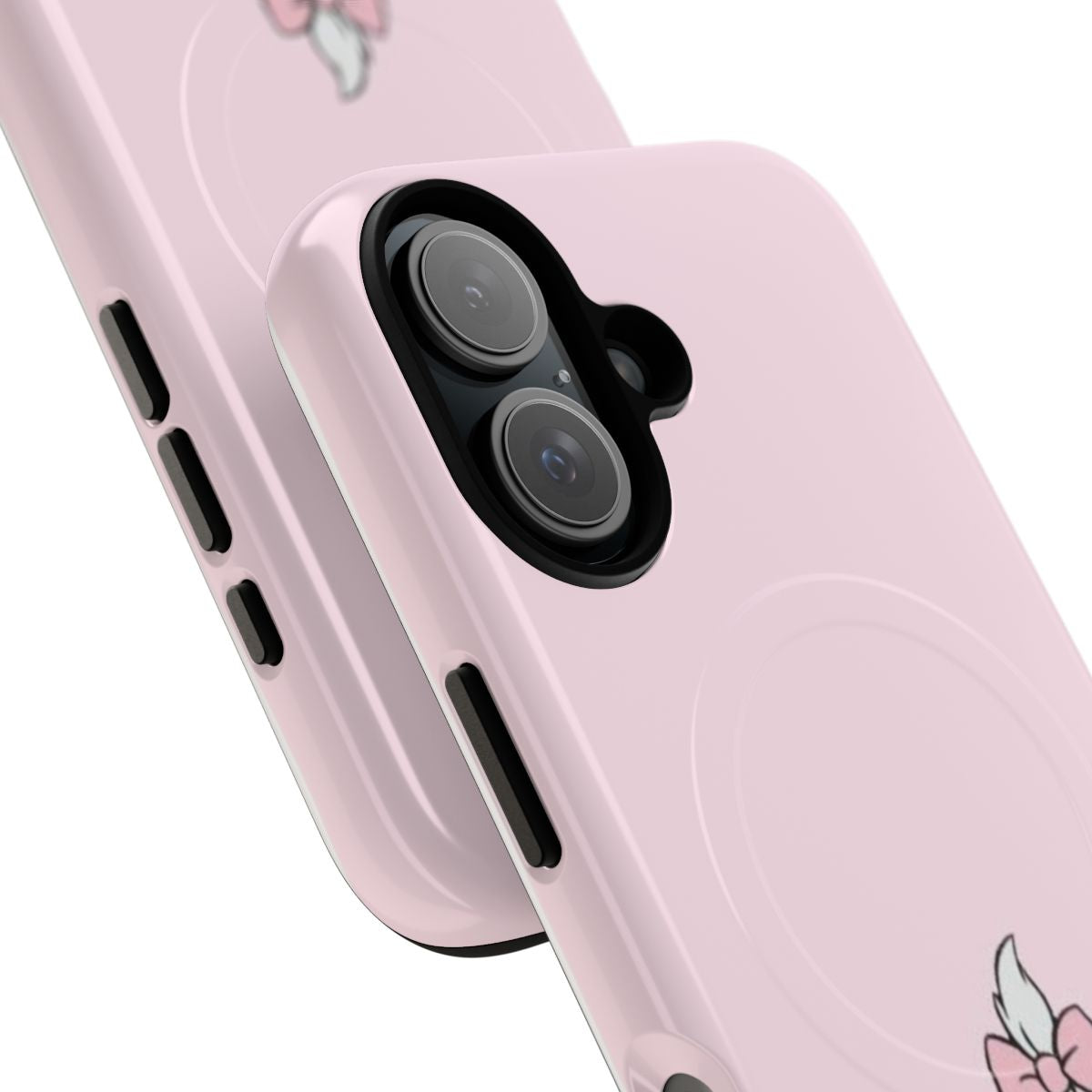 Stylish Magnetic Tough Case for iPhone with Pink Cat Motif - Detail