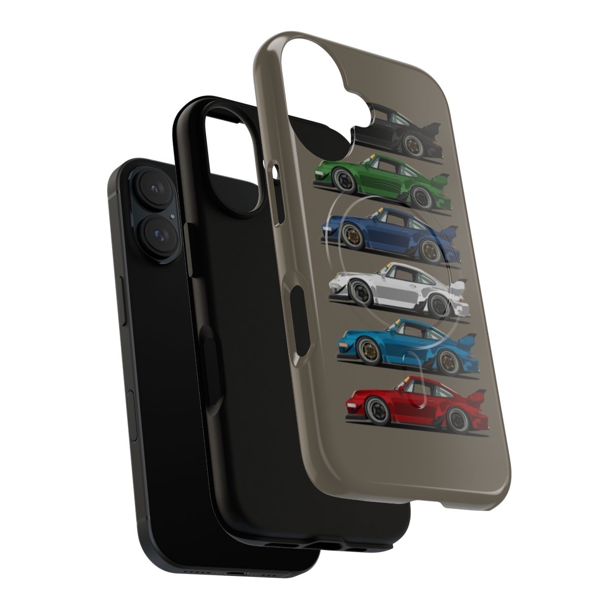 Vintage-inspired magnetic tough phone cases featuring classic car designs - Layers