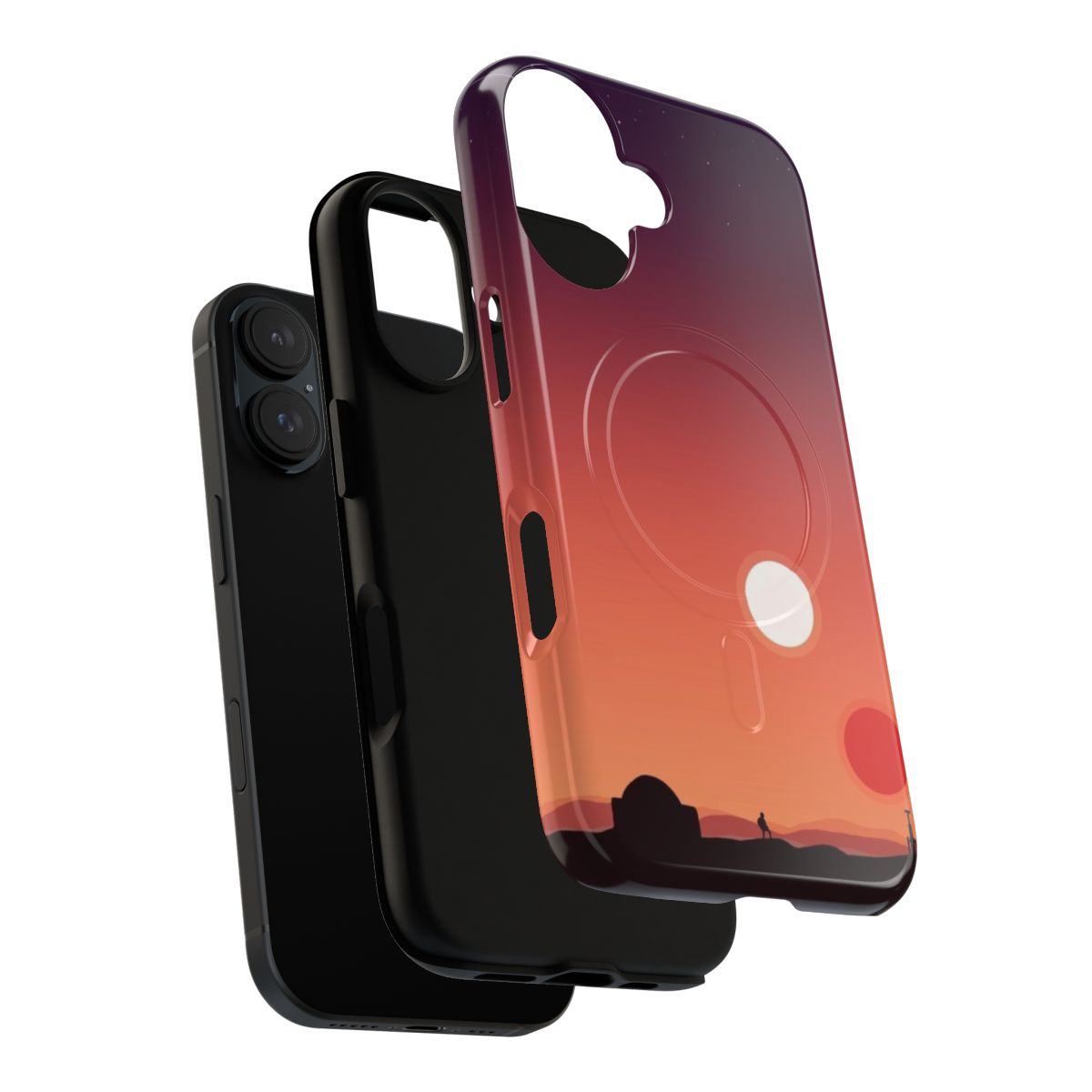 Tatooine sunset-themed magnetic tough phone case - Layers