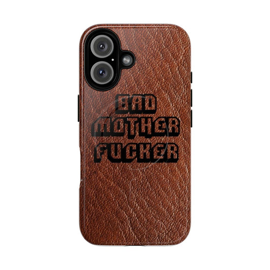 Pulp Fiction-inspired leather tough phone case with magnetic closure