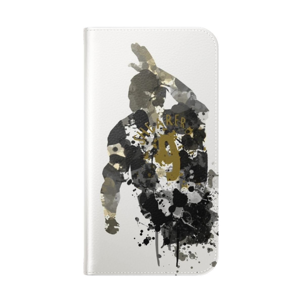 Phone case featuring art inspired by Newcastle United legend Alan Shearer - Folded Back