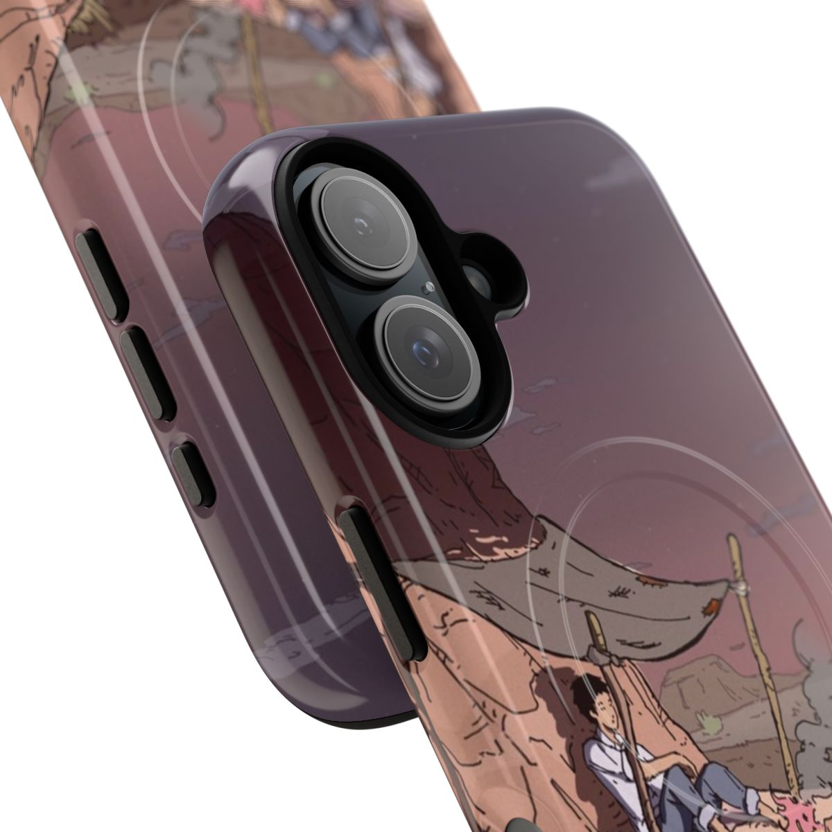 Magnetic tough phone case with Savannah desert and campfire landscape design - Detail