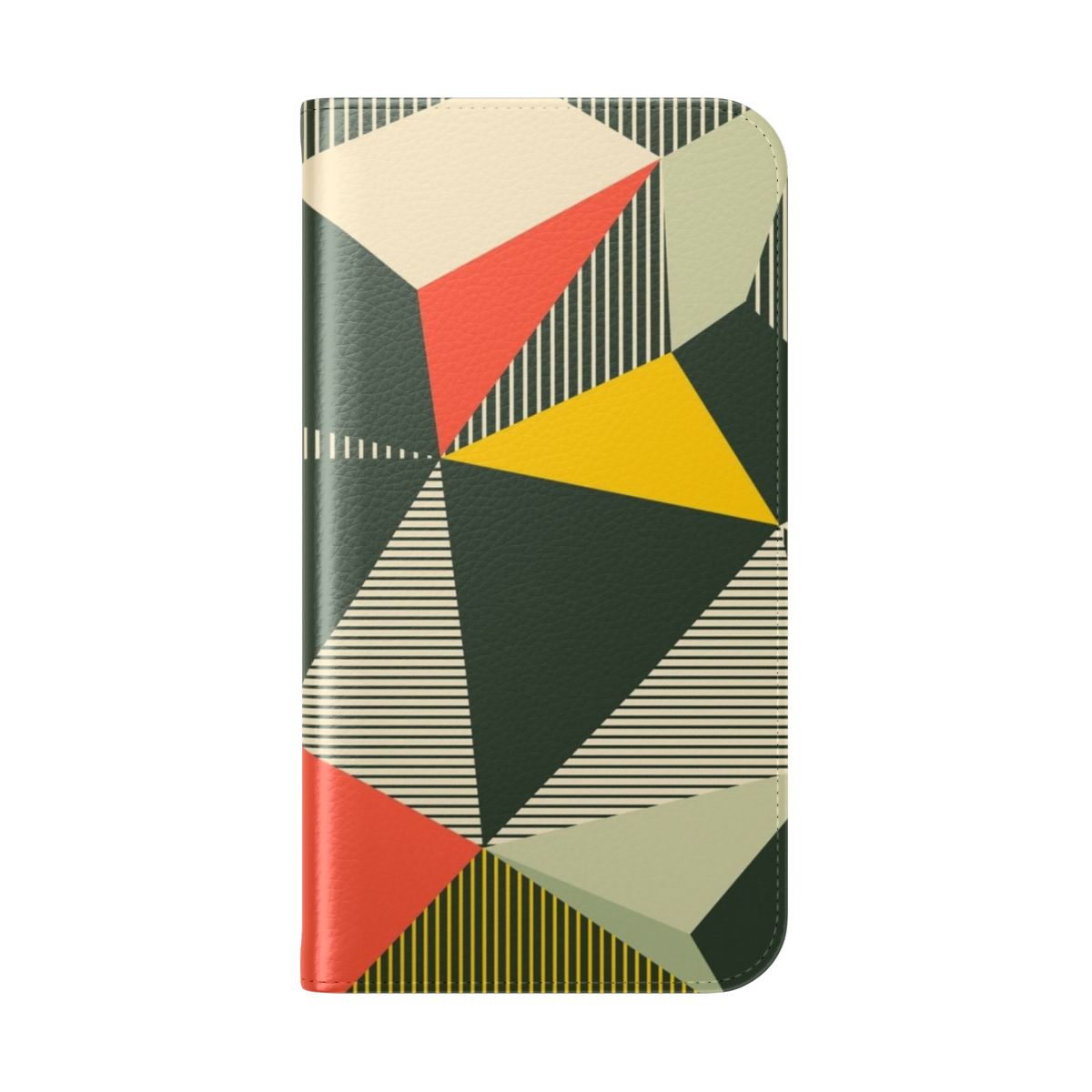 Colorful Bauhaus-inspired abstract geometric pattern phone case - Folded Back