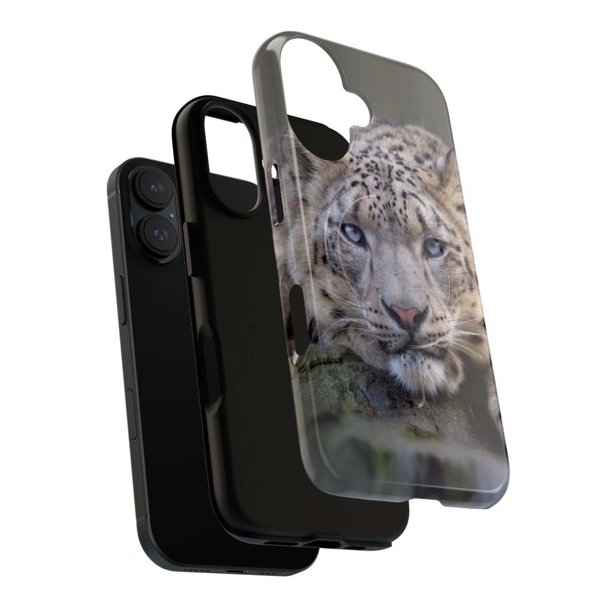 Magnetic Tough Snow Leopard iPad Case - Layers