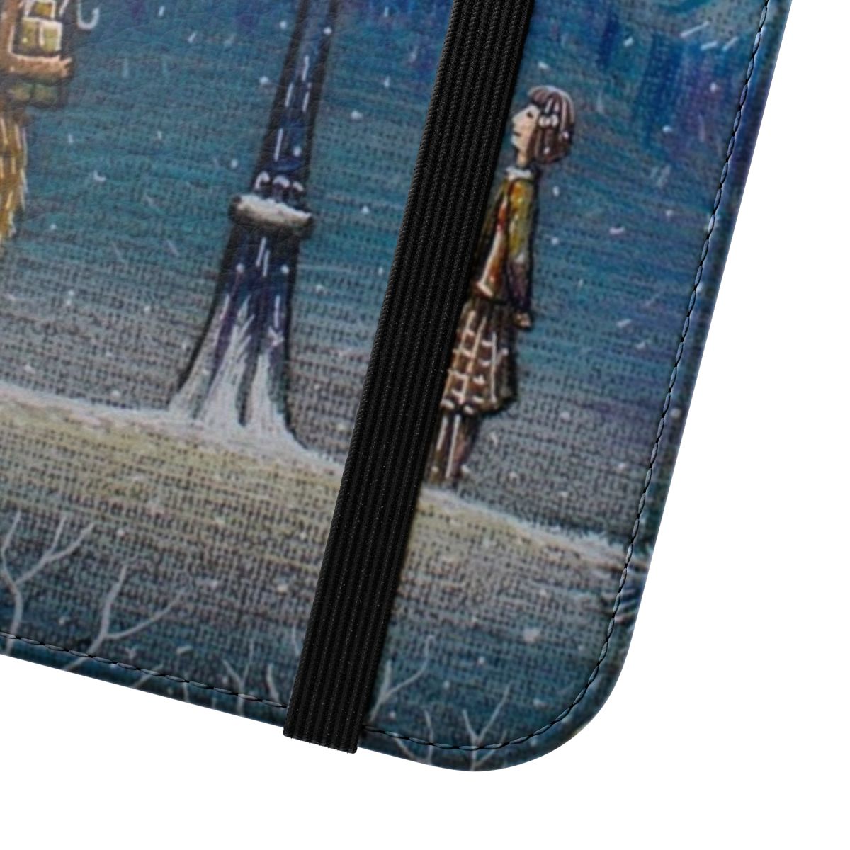 Narnia-themed flip cover phone case with magical lantern design - Close Up