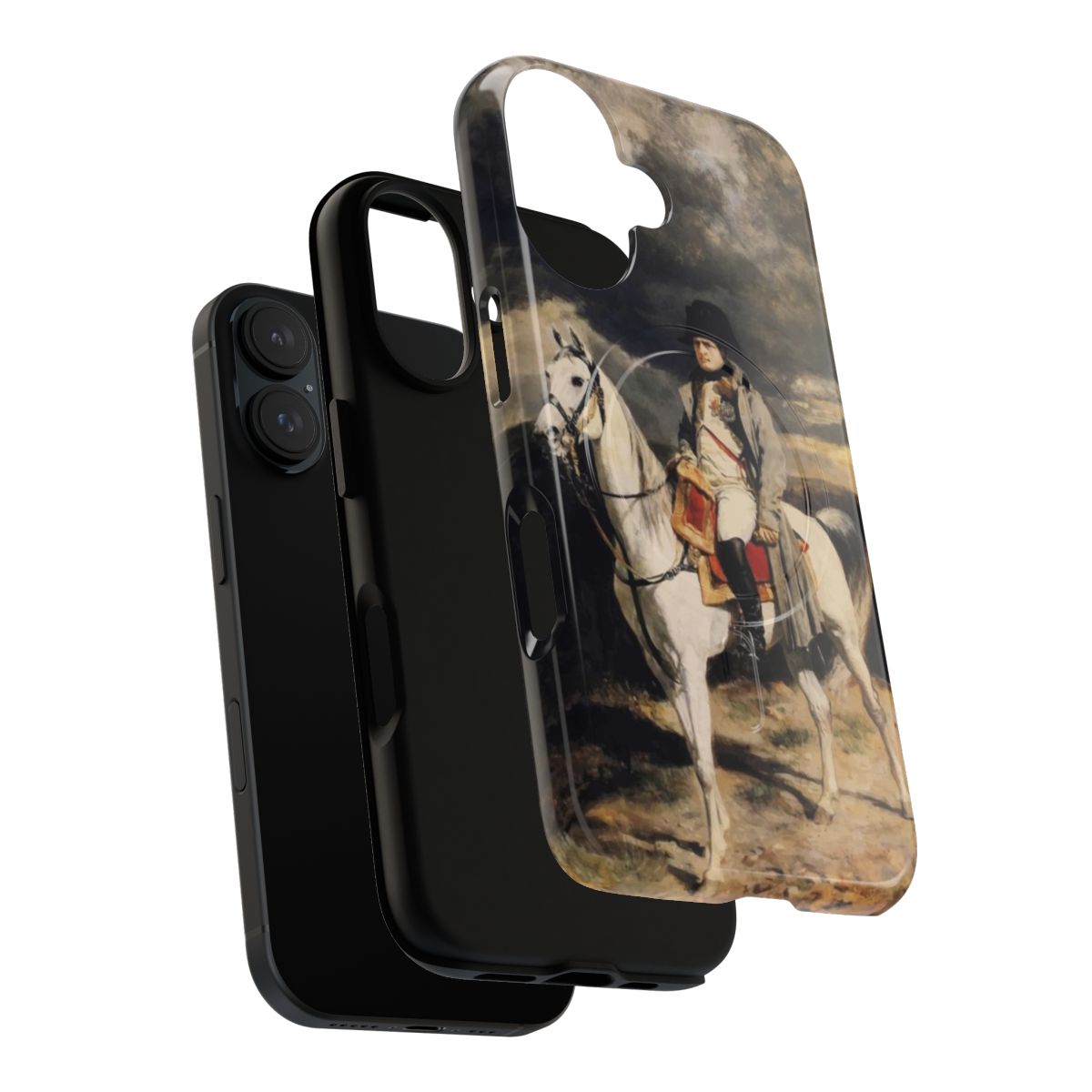 Magnetic tough phone case with image of Napoleon Bonaparte riding a horse - Layers