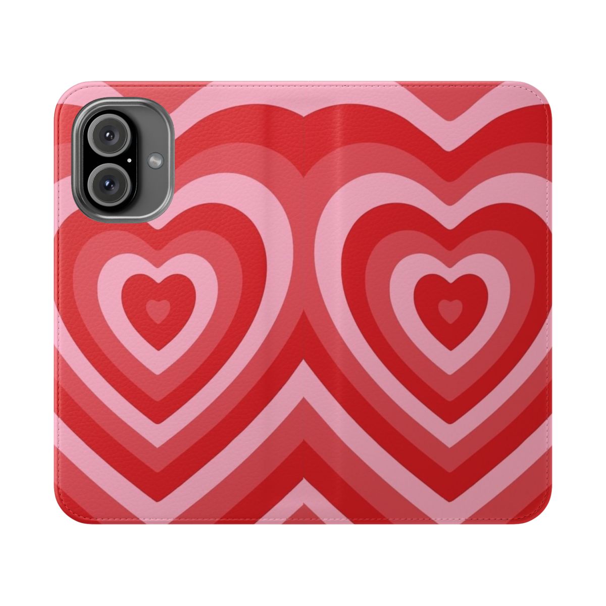 Colorful heart-shaped phone case cover with Powerpuff Girls design