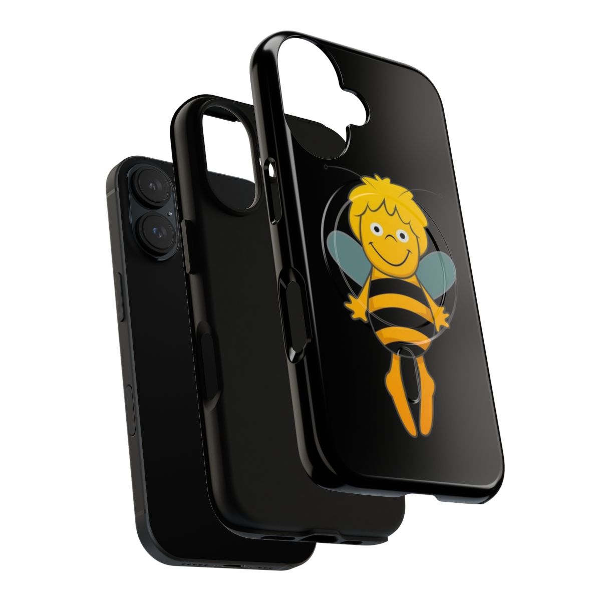 A colorful phone case featuring the vintage cartoon character Maya the Bee. - Layers