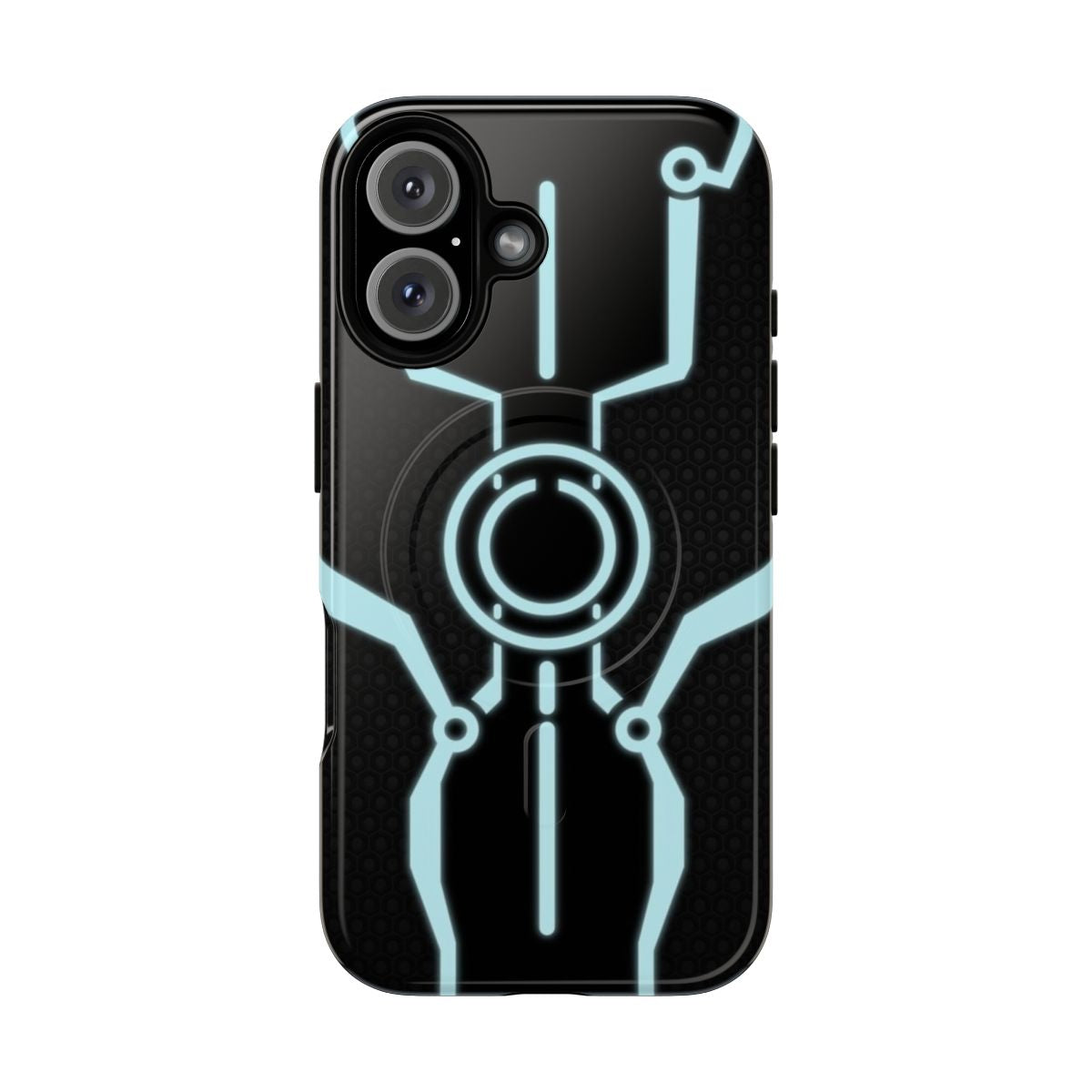 Tron-inspired magnetic tough phone case with futuristic glow design