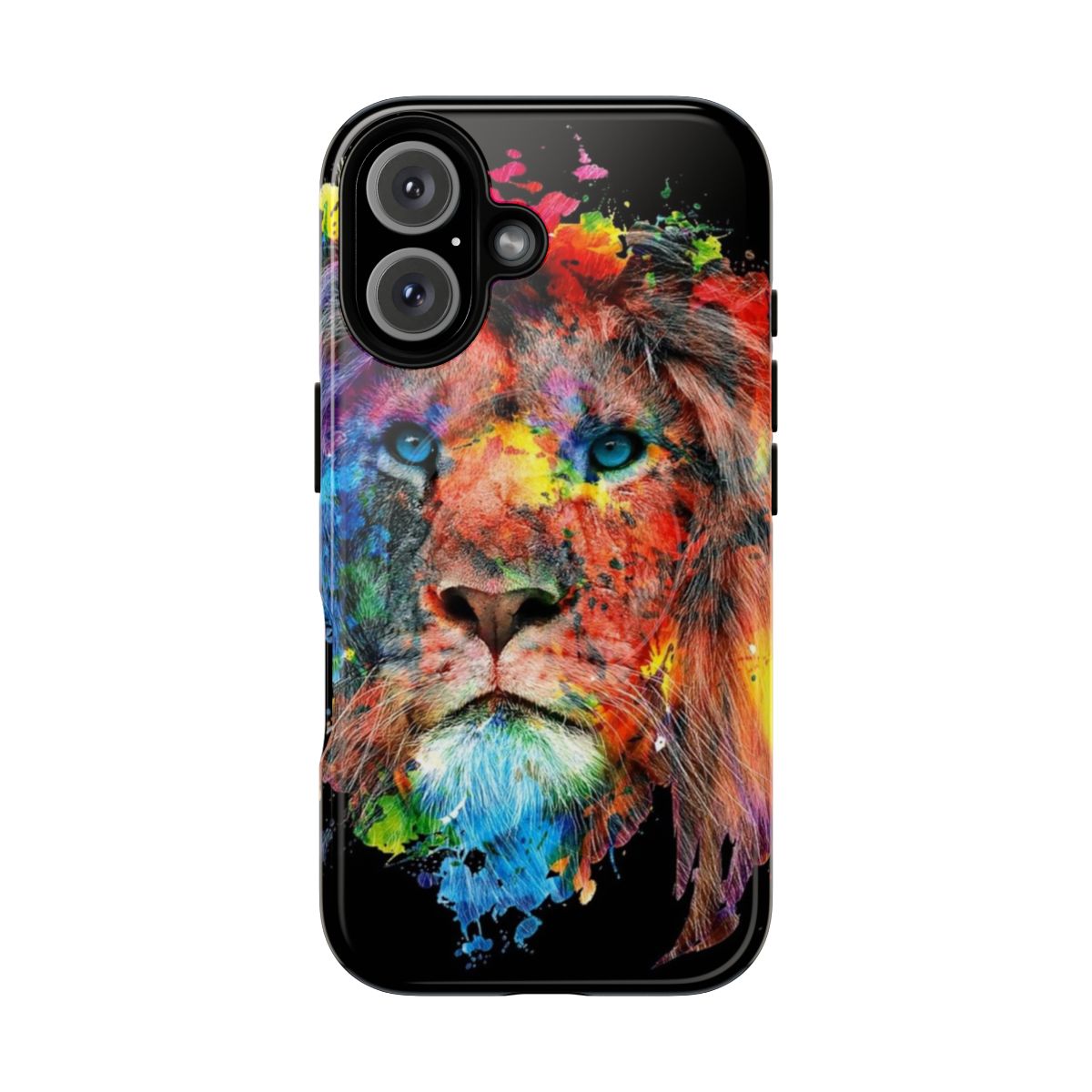 Watercolor painting of a lion on a phone case