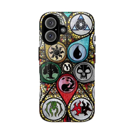 Stained glass phone case featuring fantasy art design inspired by Magic: The Gathering