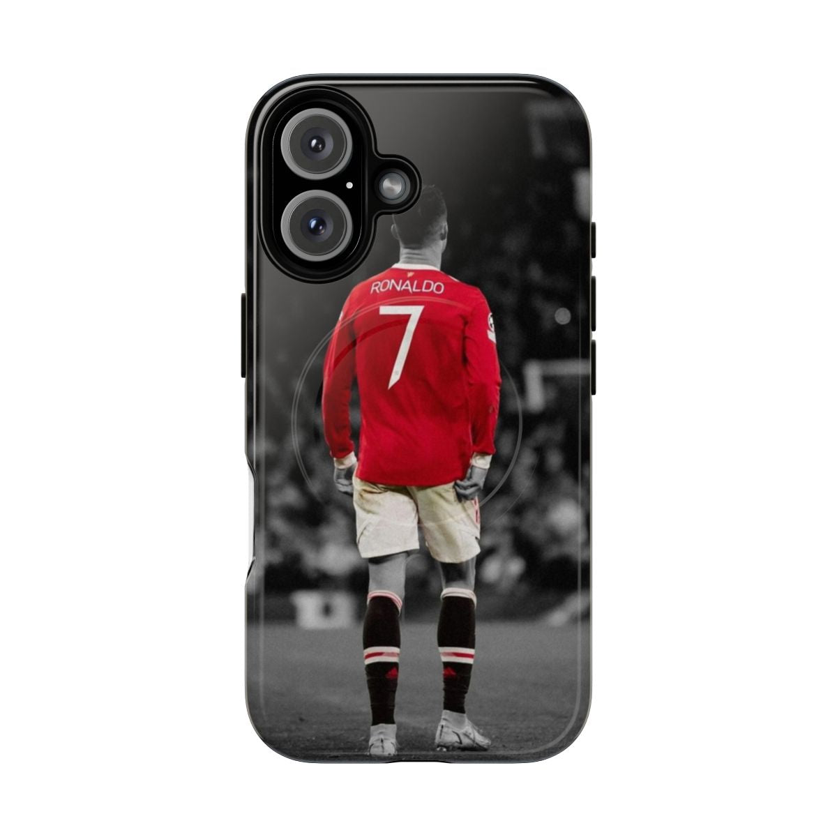 Stylish phone case featuring Cristiano Ronaldo in a Manchester United uniform