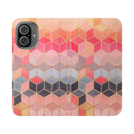 Colorful abstract 3D cube pattern phone case cover