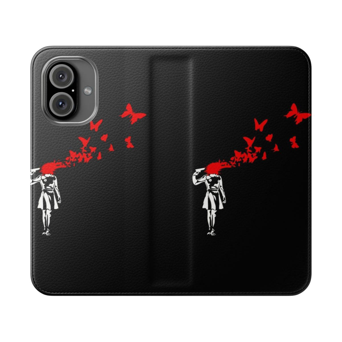 Banksy-inspired artistic butterfly phone case