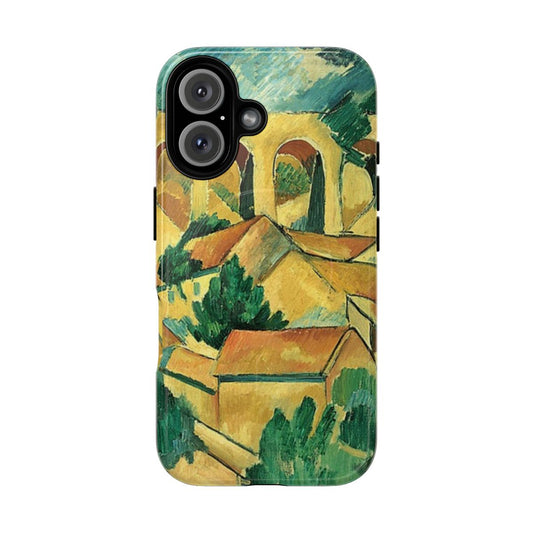 Magnetic tough phone case featuring abstract cubist art by Georges Braque