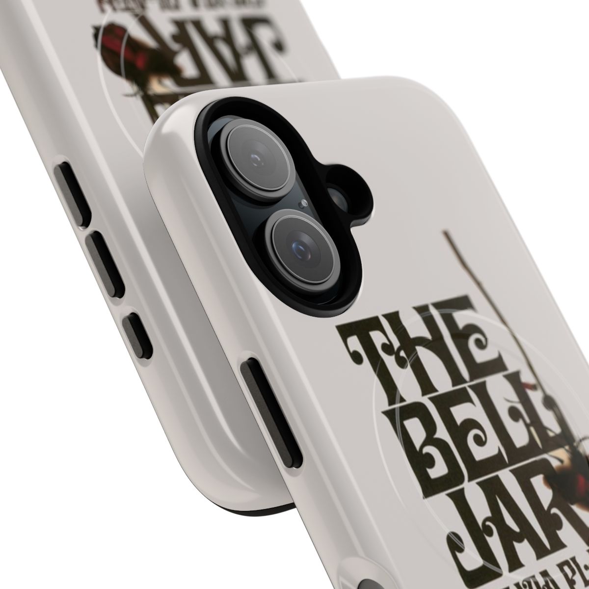 Tough phone case featuring a quote and image from Sylvia Plath's 'The Bell Jar' - Detail