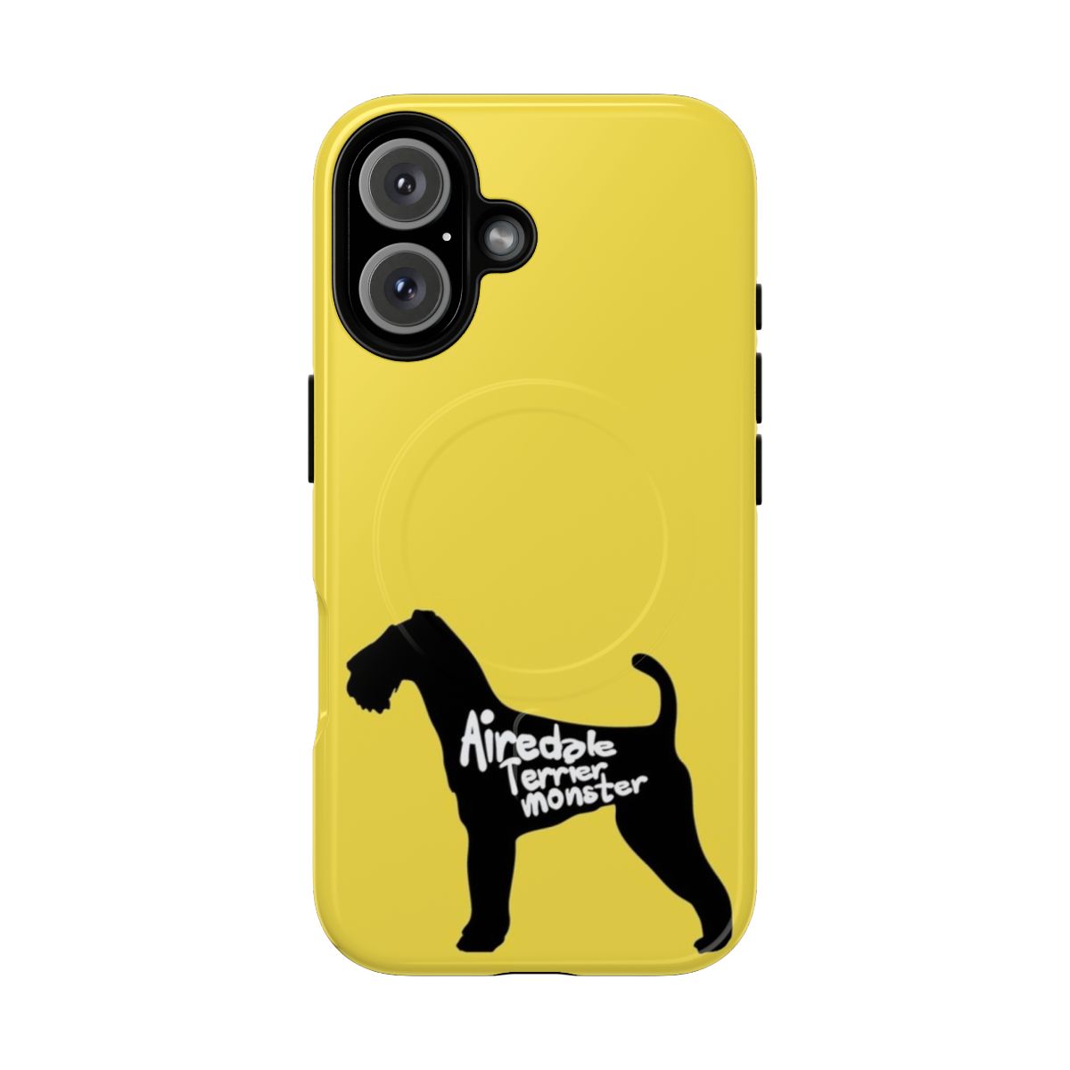 Airedale Terrier dog breed themed phone case with a playful monster design