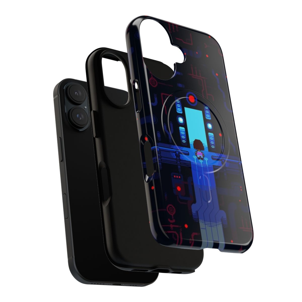 Undertale-inspired magnetic tough phone case with small door design - Layers