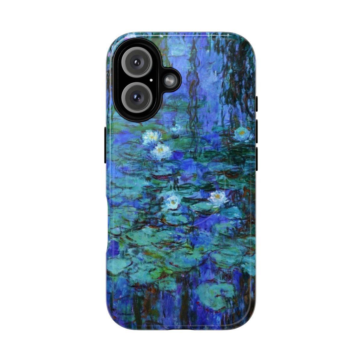 Magnetic tough phone case featuring Claude Monet's "Water Lilies - Blue Water Lilies" impressionist artwork