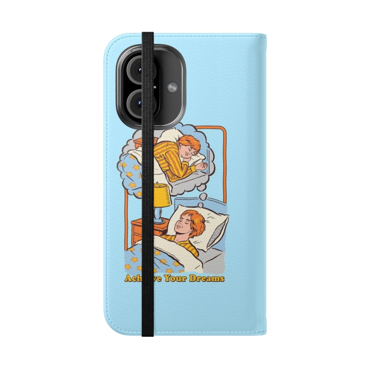 Vintage-inspired flip phone case with motivational design - Folded Front