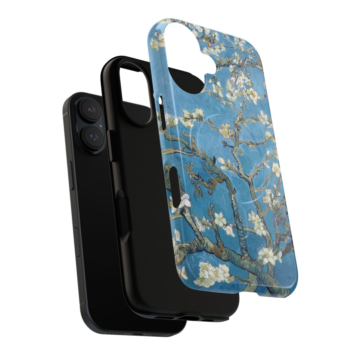 Artistic Van Gogh Inspired Magnetic Tough Phone Case featuring the famous painting 'Branches with Almond Blossom' - Layers