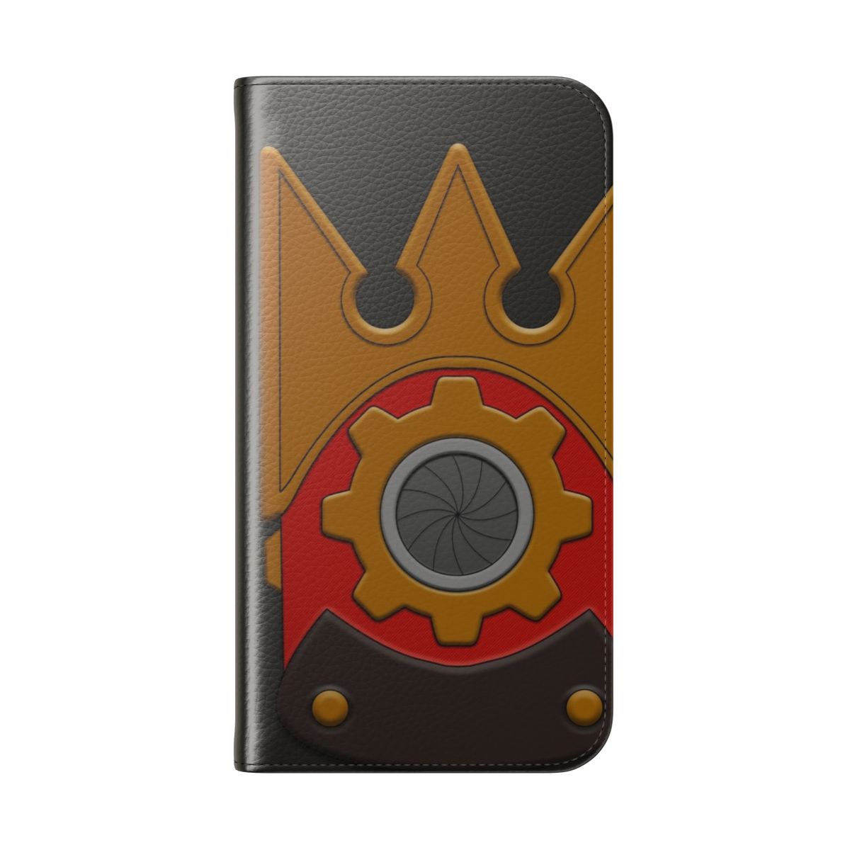 Kingdom Hearts 3 inspired flip phone case with camera lens design featuring Sora's character - Folded Back