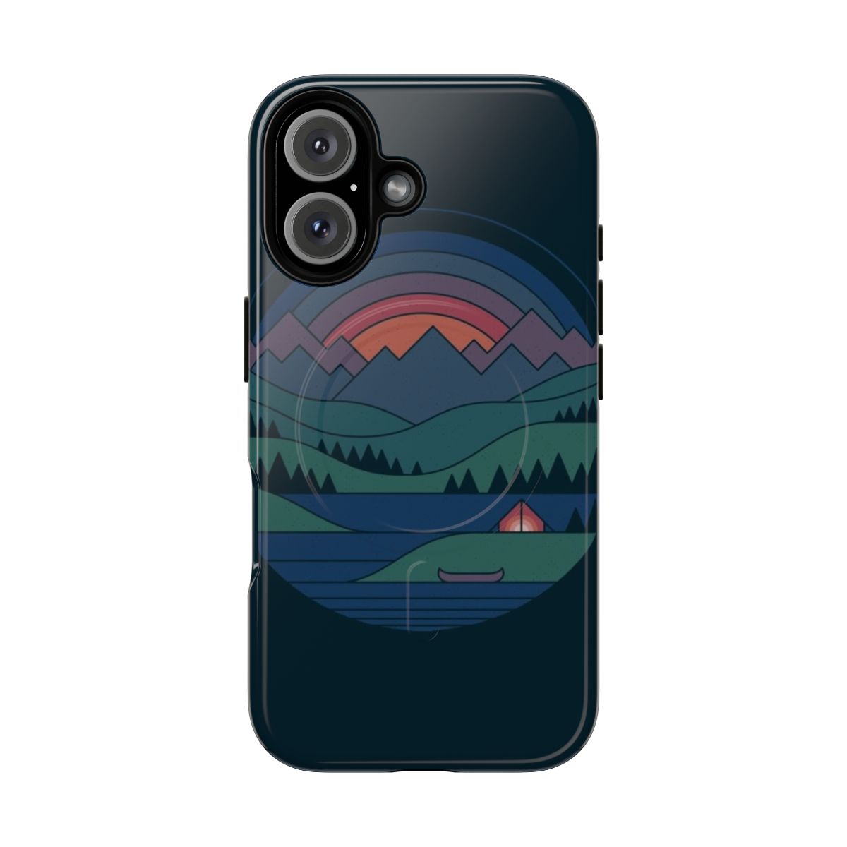 Twilight lake design on a magnetic tough phone case