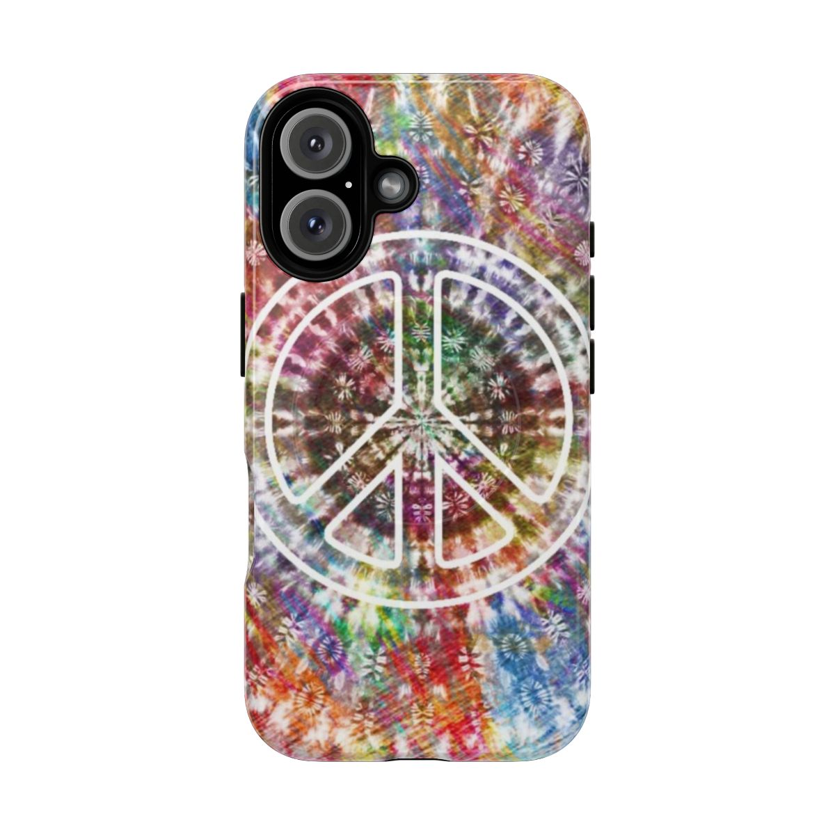 Retro tie dye peace sign psychedelic design magnetic phone case