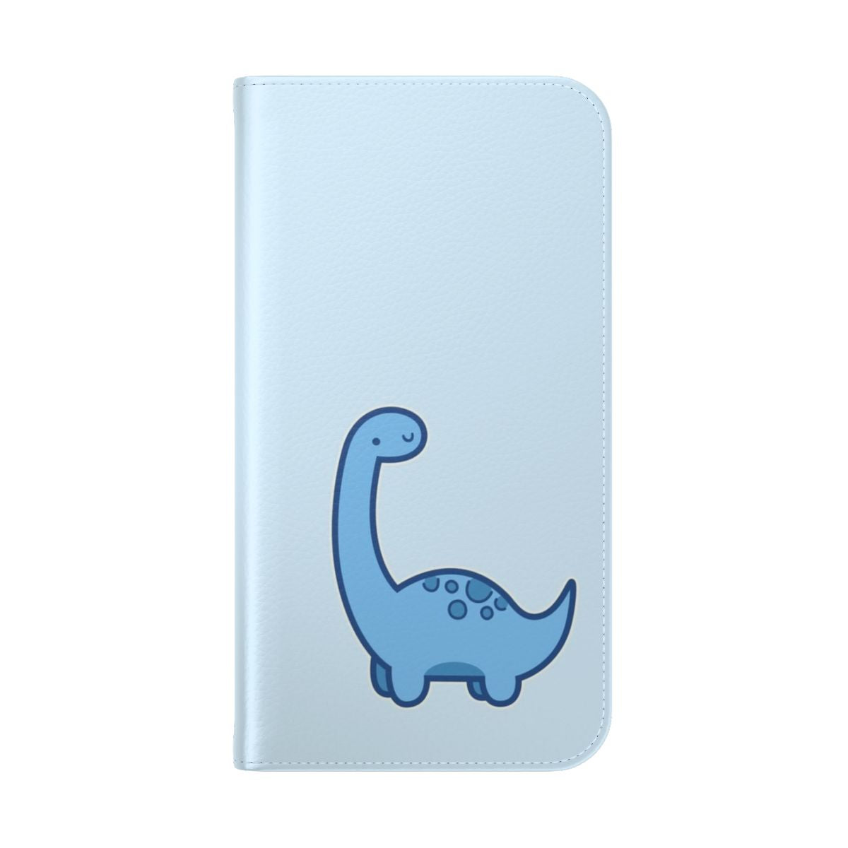 Colorful cartoon dinosaur design on a flip-style phone case - Folded Back