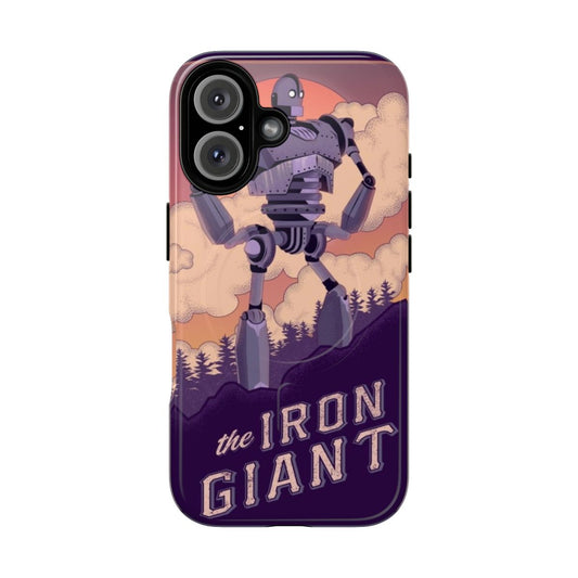 Robust phone case with The Iron Giant robot design