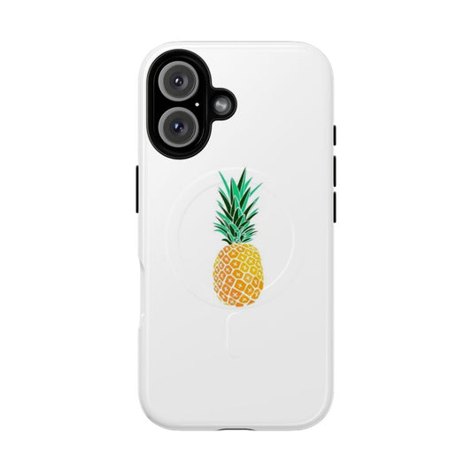 Tropical pineapple fruit design on a magnetic protective phone case