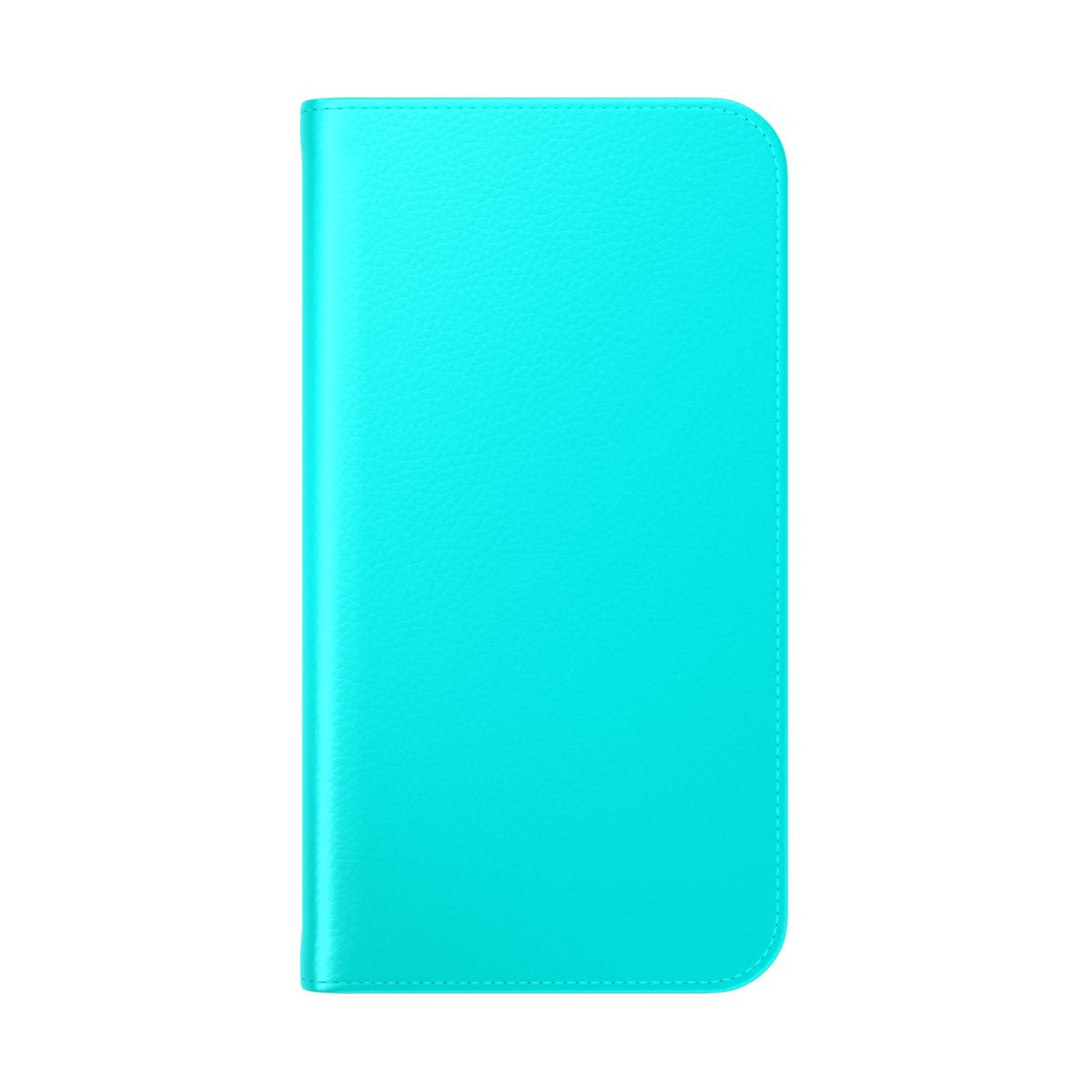 Solid cyan colored phone case with modern block color design - Folded Back