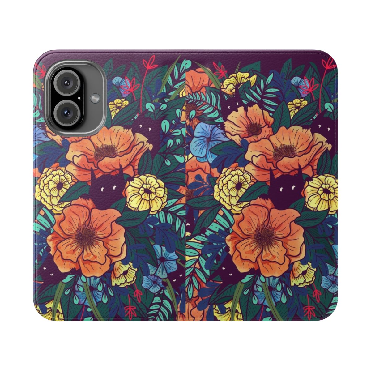 Watercolor floral pattern on a phone case cover