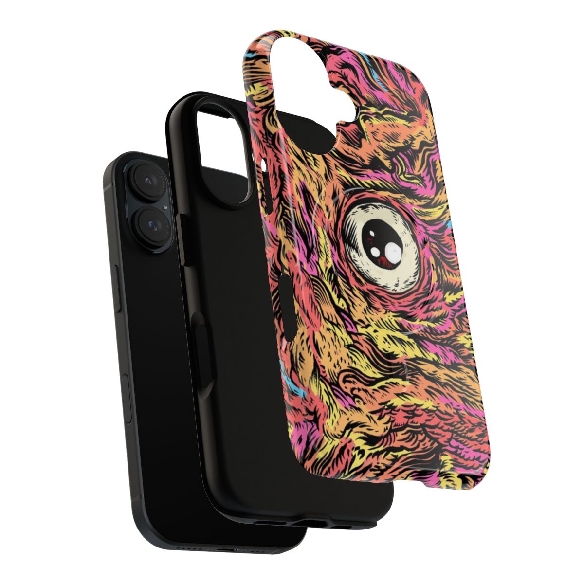 Eyephone-themed magnetic tough phone case with original horror graphic art - Layers