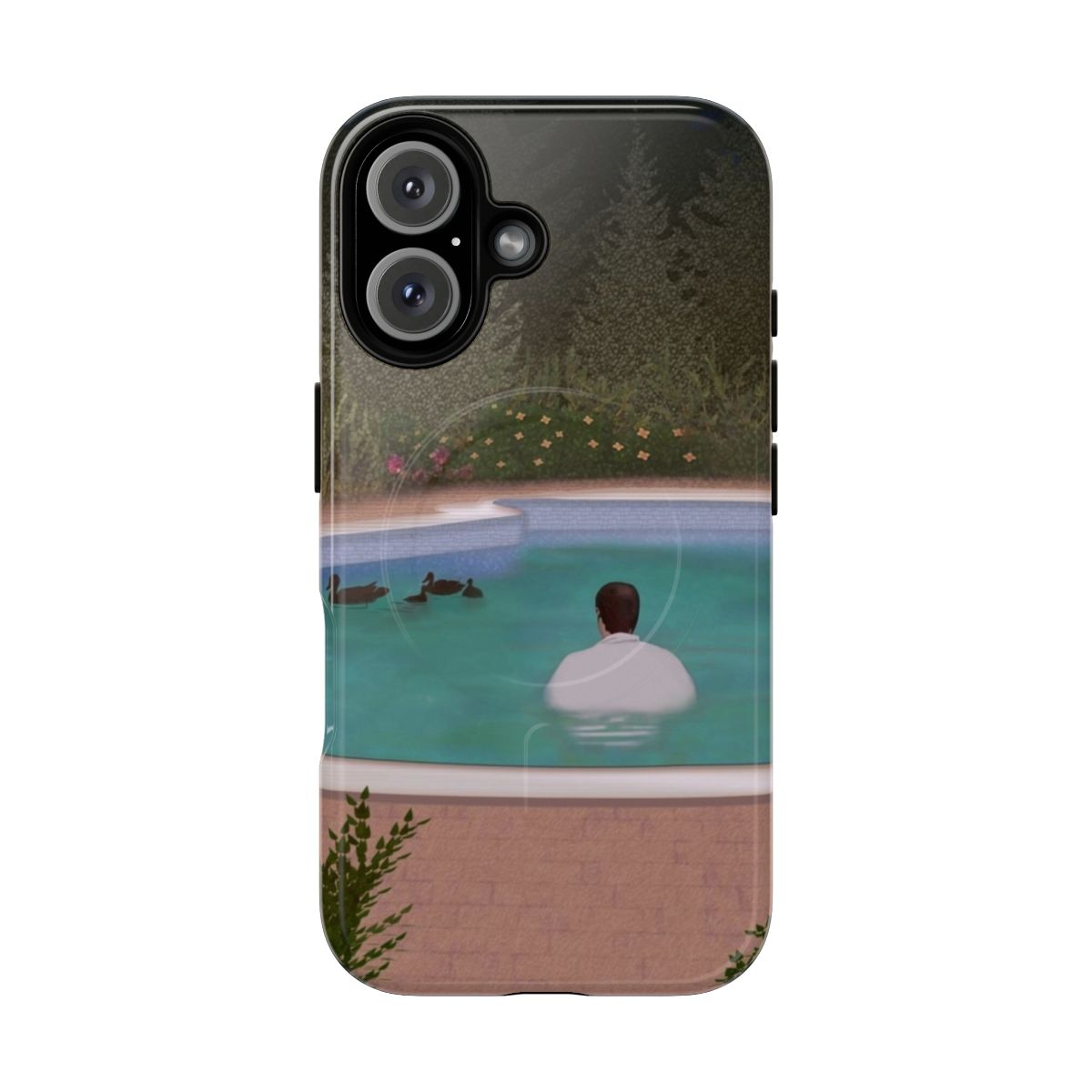 Magnetic tough phone case with an image of Tony Soprano and his ducks from the popular TV series The Sopranos.