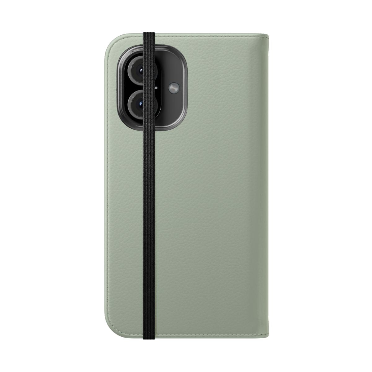 Sage green flip cover phone case for pet owners - Folded Front