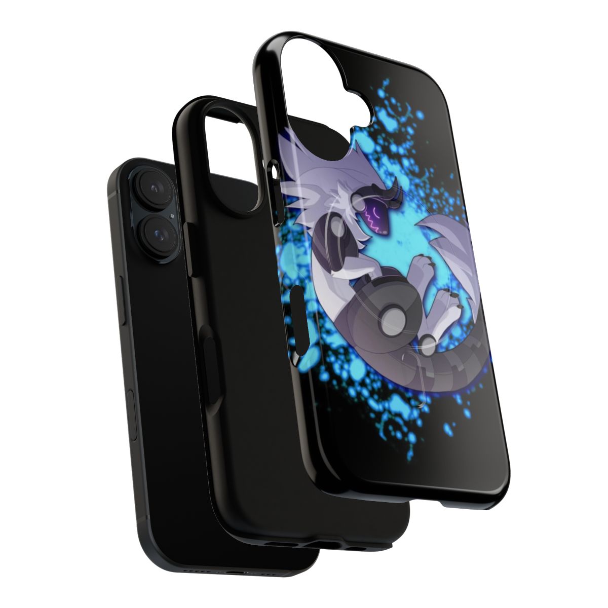 Magnetic tough phone case featuring a sci-fi protogen robot design - Layers