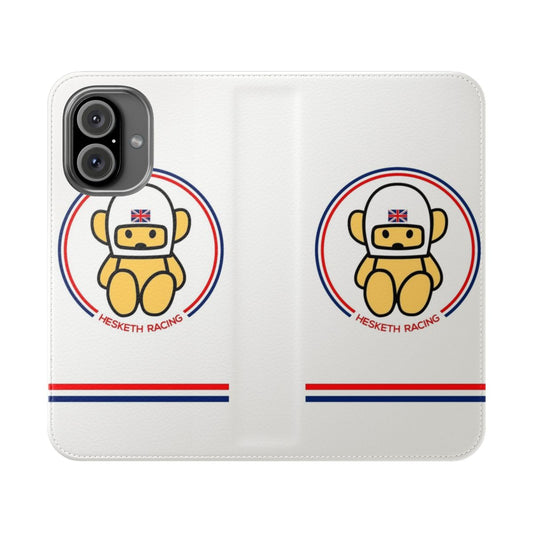 Hesketh Racing-inspired Formula 1 phone case cover with teddy bear helmet graphic