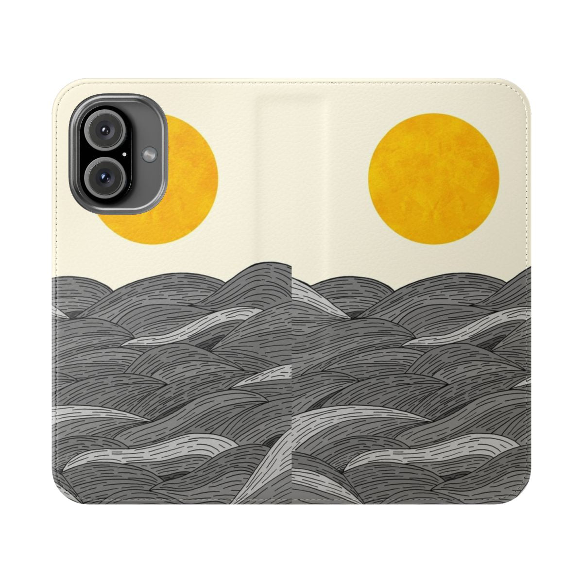 Minimalist grey waves pattern phone case cover